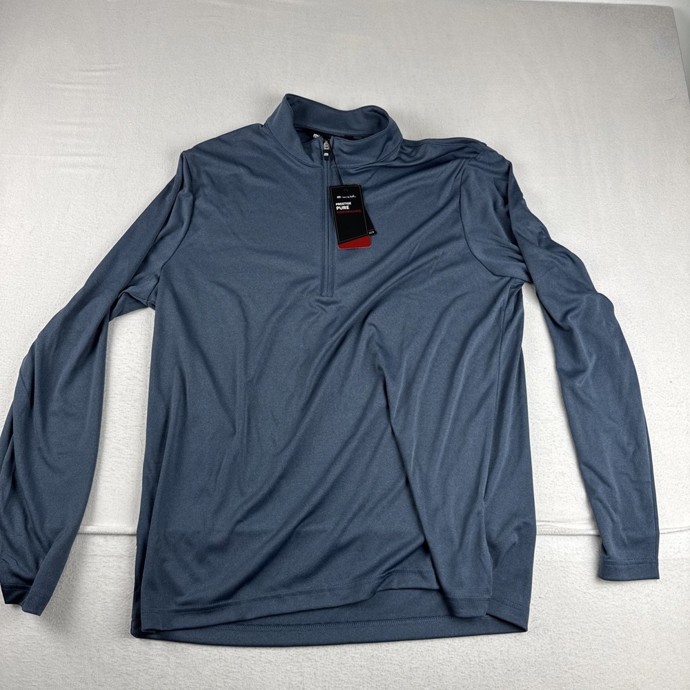 New! Travis Mathew Prestige Pure Performance 1/4 Zip Blue XL Ryan Homes